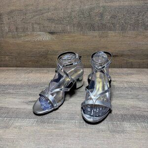 Schutz Stephanie Block Spechio Block Heel Open Toe Sandal Women's Size 8.5